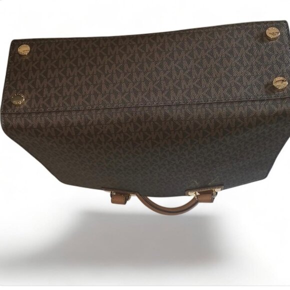 Michael Kors Quinn brown logo satchel MSRP $378 - Picture 7 of 8